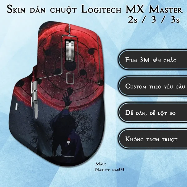 Skin dán chuột Logitech MX Master 2, 2s, 3, 3s mẫu Naruto nar03