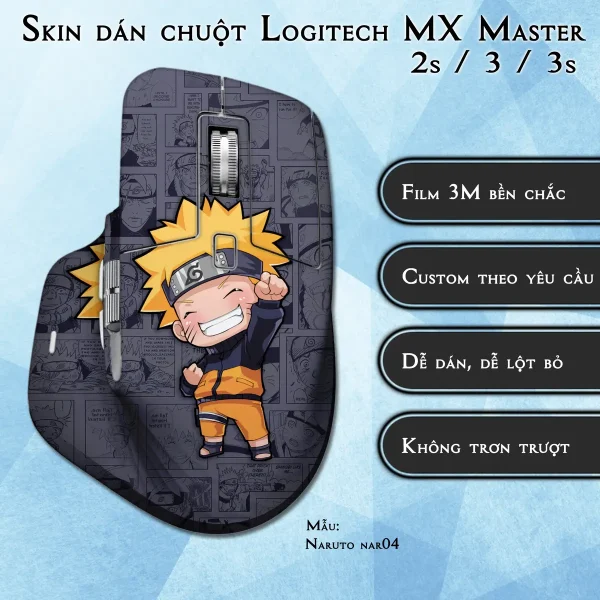 Skin dán chuột Logitech MX Master 2, 2s, 3, 3s mẫu Naruto nar04