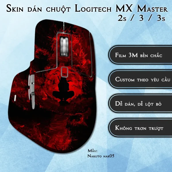 Skin dán chuột Logitech MX Master 2, 2s, 3, 3s mẫu Naruto nar05
