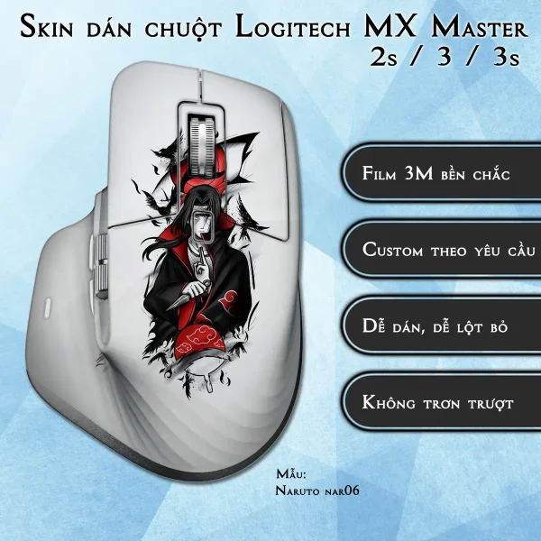 Skin dán chuột Logitech MX Master 2, 2s, 3, 3s mẫu Naruto nar06