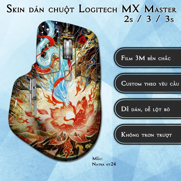 Skin dán chuột Logitech MX Master 2, 2s, 3, 3s mẫu Natra nt24