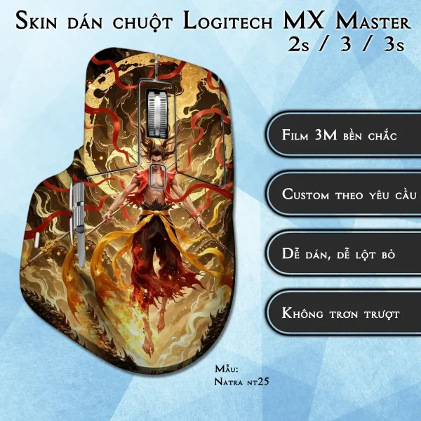 Skin dán chuột Logitech MX Master 2, 2s, 3, 3s mẫu Natra nt25