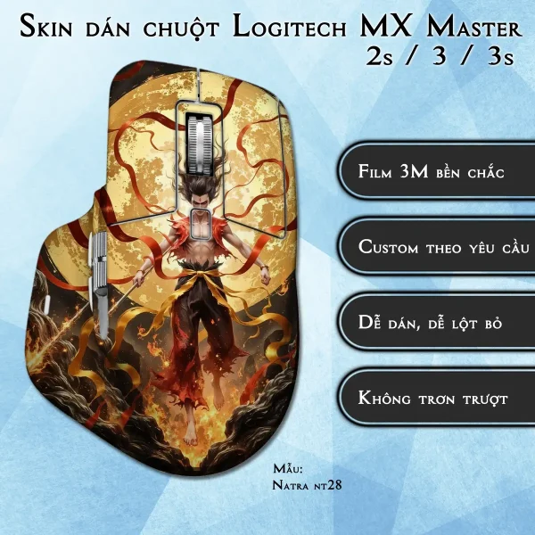 Skin dán chuột Logitech MX Master 2, 2s, 3, 3s mẫu Natra nt28