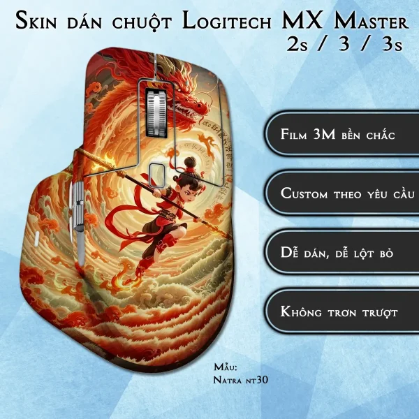 Skin dán chuột Logitech MX Master 2, 2s, 3, 3s mẫu Natra nt30