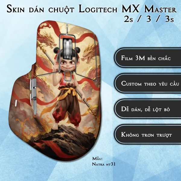 Skin dán chuột Logitech MX Master 2, 2s, 3, 3s mẫu Natra nt31