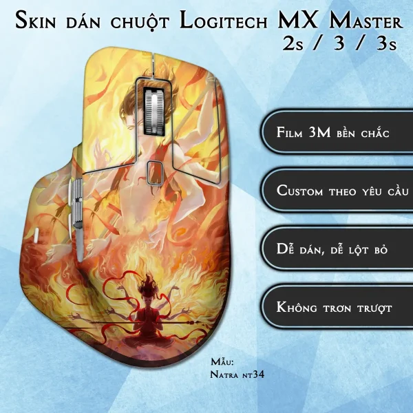 Skin dán chuột Logitech MX Master 2, 2s, 3, 3s mẫu Natra nt34