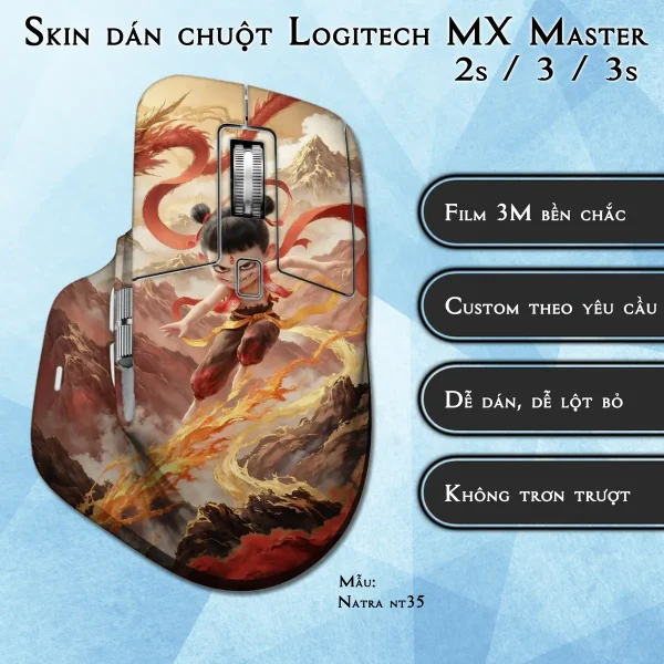Skin dán chuột Logitech MX Master 2, 2s, 3, 3s mẫu Natra nt35