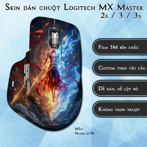 Skin dán chuột Logitech MX Master 2, 2s, 3, 3s mẫu Natra nt36