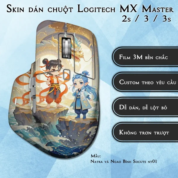 Skin dán chuột Logitech MX Master 2, 2s, 3, 3s mẫu Natra và Ngao Bính Socute nt01