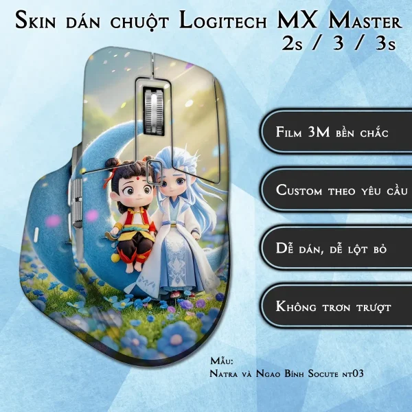 Skin dán chuột Logitech MX Master 2, 2s, 3, 3s mẫu Natra và Ngao Bính Socute nt03