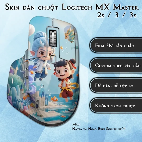 Skin dán chuột Logitech MX Master 2, 2s, 3, 3s mẫu Natra và Ngao Bính Socute nt04
