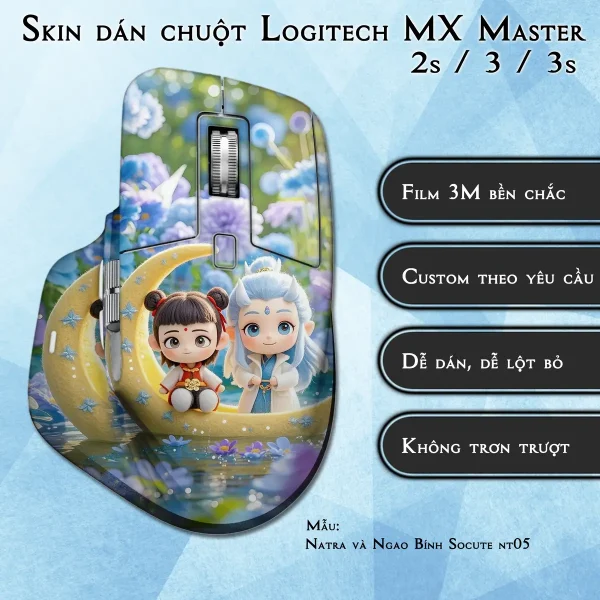 Skin dán chuột Logitech MX Master 2, 2s, 3, 3s mẫu Natra và Ngao Bính Socute nt05