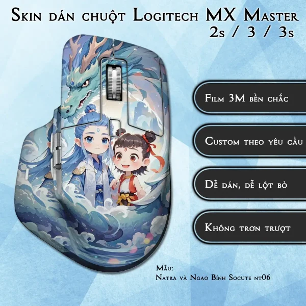 Skin dán chuột Logitech MX Master 2, 2s, 3, 3s mẫu Natra và Ngao Bính Socute nt06
