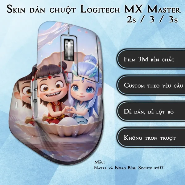 Skin dán chuột Logitech MX Master 2, 2s, 3, 3s mẫu Natra và Ngao Bính Socute nt07