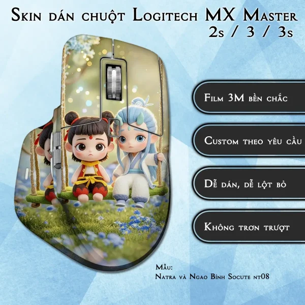 Skin dán chuột Logitech MX Master 2, 2s, 3, 3s mẫu Natra và Ngao Bính Socute nt08