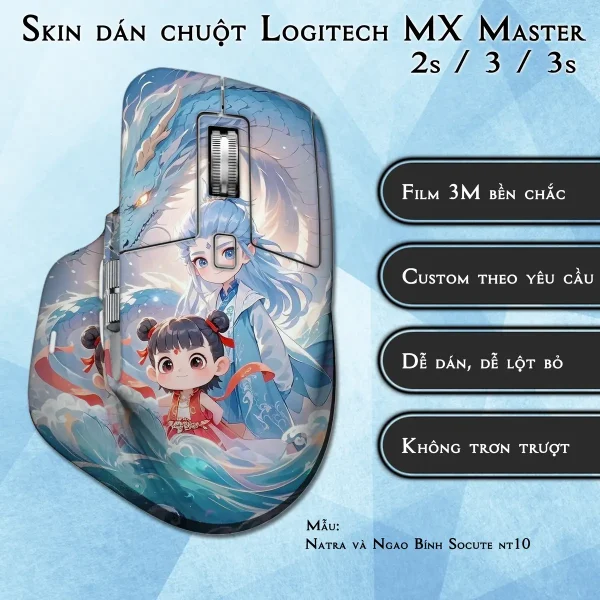Skin dán chuột Logitech MX Master 2, 2s, 3, 3s mẫu Natra và Ngao Bính Socute nt10
