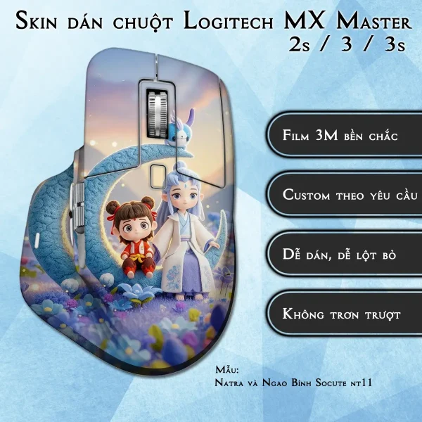 Skin dán chuột Logitech MX Master 2, 2s, 3, 3s mẫu Natra và Ngao Bính Socute nt11