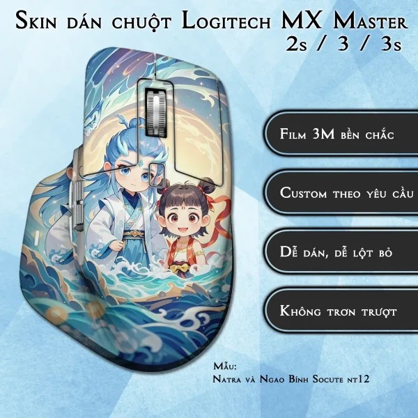 Skin dán chuột Logitech MX Master 2, 2s, 3, 3s mẫu Natra và Ngao Bính Socute nt12