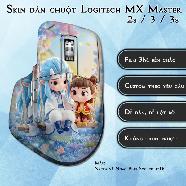 Skin dán chuột Logitech MX Master 2, 2s, 3, 3s mẫu Natra và Ngao Bính Socute nt16
