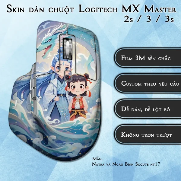 Skin dán chuột Logitech MX Master 2, 2s, 3, 3s mẫu Natra và Ngao Bính Socute nt17