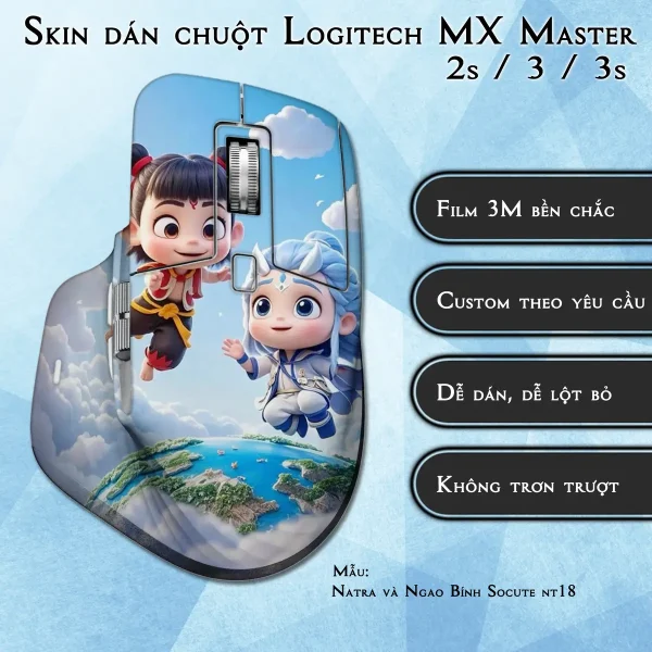 Skin dán chuột Logitech MX Master 2, 2s, 3, 3s mẫu Natra và Ngao Bính Socute nt18