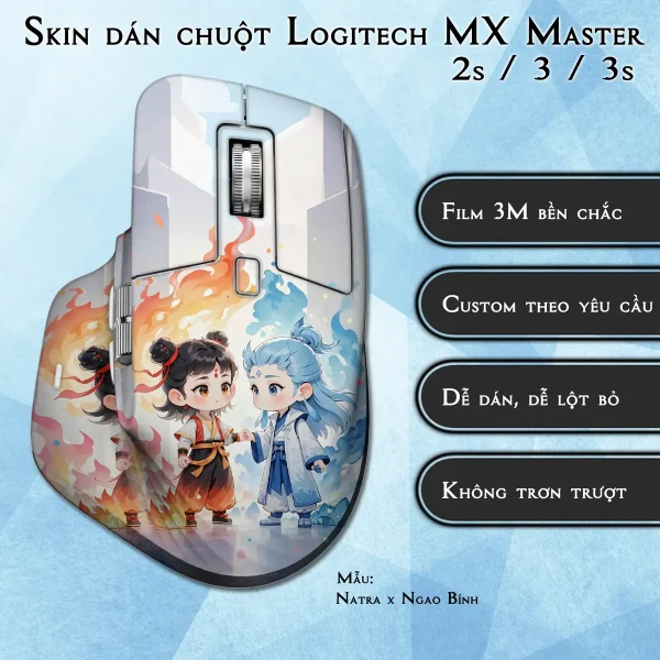 Skin dán chuột Logitech MX Master 2, 2s, 3, 3s mẫu Natra x Ngao Bính