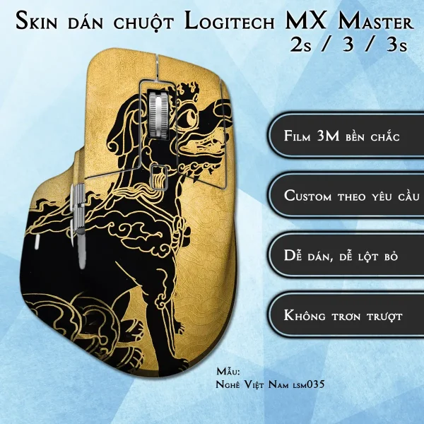 Skin dán chuột Logitech MX Master 2, 2s, 3, 3s mẫu Nghê Việt Nam lsm035