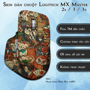 Skin dán chuột Logitech MX Master 2, 2s, 3, 3s mẫu Nghệ thuật Nhật Bản stb001