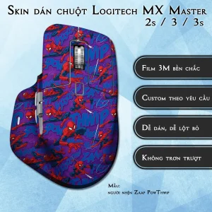 Skin dán chuột Logitech MX Master 2, 2s, 3, 3s mẫu người nhện Zaap PowThwip