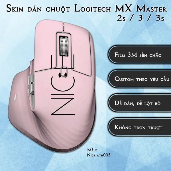 Skin dán chuột Logitech MX Master 2, 2s, 3, 3s mẫu Nice ath003