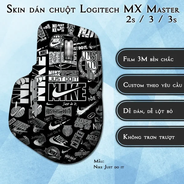Skin dán chuột Logitech MX Master 2, 2s, 3, 3s mẫu Nike Just do it