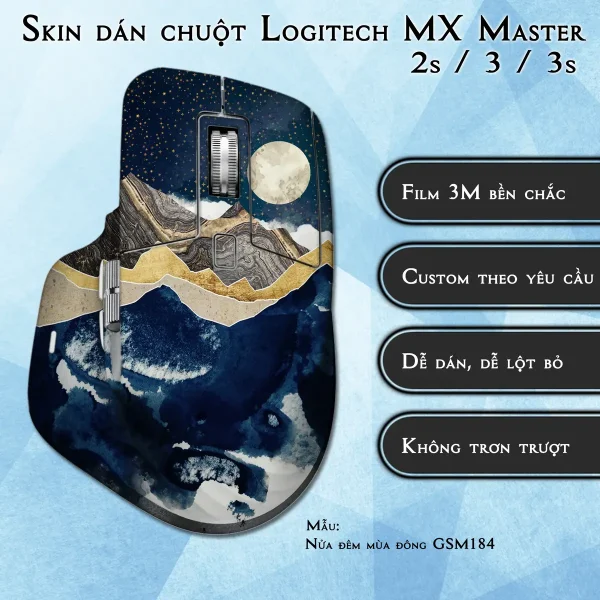 Skin dán chuột Logitech MX Master 2, 2s, 3, 3s mẫu Nửa đêm mùa đông GSM184