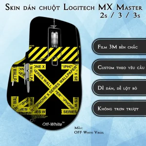 Skin dán chuột Logitech MX Master 2, 2s, 3, 3s mẫu OFF White Virgil