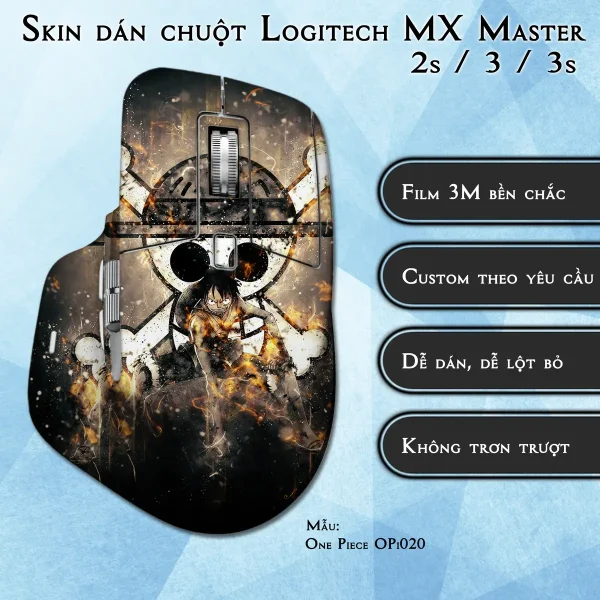 Skin dán chuột Logitech MX Master 2, 2s, 3, 3s mẫu One Piece OPi020