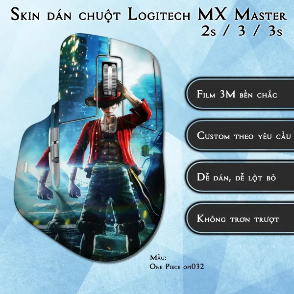 Skin dán chuột Logitech MX Master 2, 2s, 3, 3s mẫu One Piece opi032
