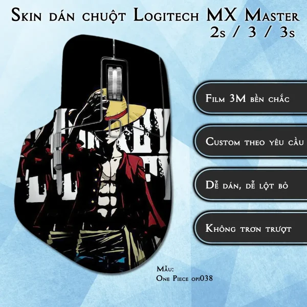 Skin dán chuột Logitech MX Master 2, 2s, 3, 3s mẫu One Piece opi038