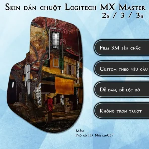 Skin dán chuột Logitech MX Master 2, 2s, 3, 3s mẫu Phố cổ Hà Nội lsm037