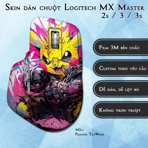 Skin dán chuột Logitech MX Master 2, 2s, 3, 3s mẫu Pikachu TryWrnk