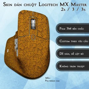 Skin dán chuột Logitech MX Master 2, 2s, 3, 3s mẫu Polynesian cam