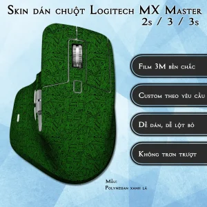 Skin dán chuột Logitech MX Master 2, 2s, 3, 3s mẫu Polynesian xanh lá