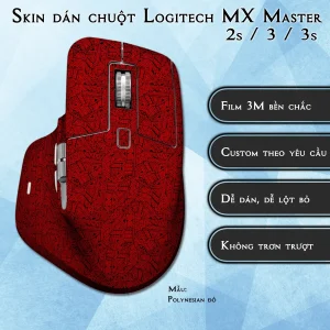 Skin dán chuột Logitech MX Master 2, 2s, 3, 3s mẫu Polynesian đỏ