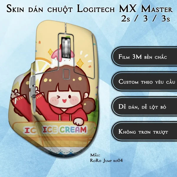 Skin dán chuột Logitech MX Master 2, 2s, 3, 3s mẫu RoRo Jump ro04