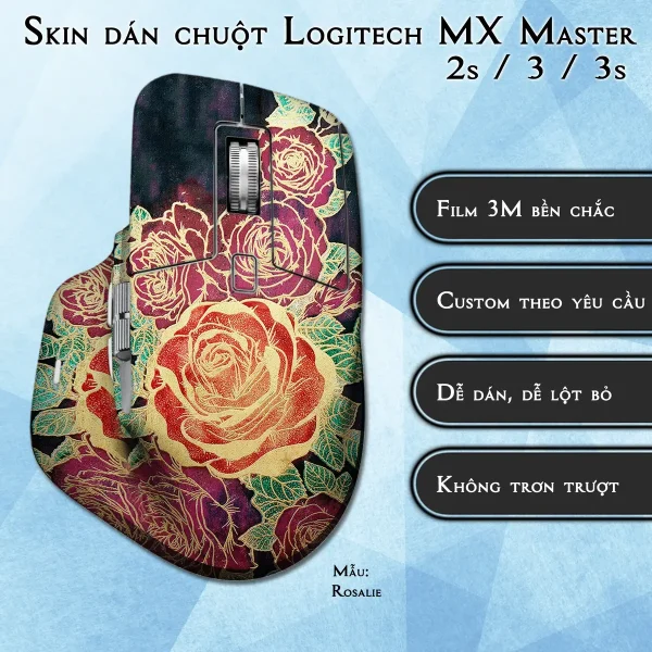 Skin dán chuột Logitech MX Master 2, 2s, 3, 3s mẫu Rosalie