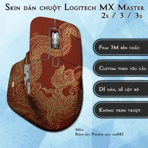 Skin dán chuột Logitech MX Master 2, 2s, 3, 3s mẫu Rồng bay Phượng múa lsm042