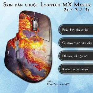 Skin dán chuột Logitech MX Master 2, 2s, 3, 3s mẫu Rồng Dragon dra007