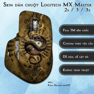 Skin dán chuột Logitech MX Master 2, 2s, 3, 3s mẫu Rồng Dragon dra059