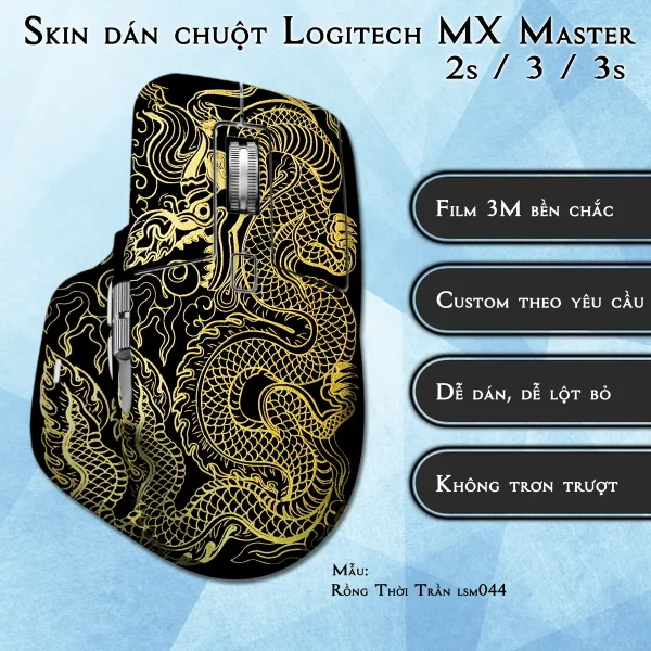 Skin dán chuột Logitech MX Master 2, 2s, 3, 3s mẫu Rồng Thời Trần lsm044
