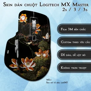 Skin dán chuột Logitech MX Master 2, 2s, 3, 3s mẫu Sen nở về đêm lsm045