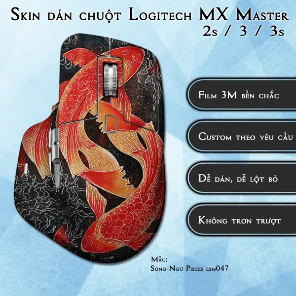 Skin dán chuột Logitech MX Master 2, 2s, 3, 3s mẫu Song Ngư Pisces lsm047
