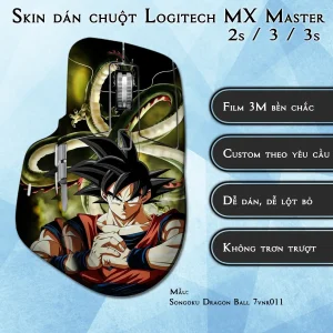 Skin dán chuột Logitech MX Master 2, 2s, 3, 3s mẫu Songoku Dragon Ball 7vnr011